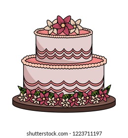 Big cake with flowers
