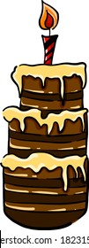 Big cake, illustration, vector on white background