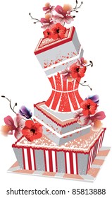Big cake vector on white background