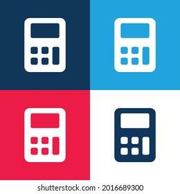 Vier-Farben-Minimal-Icon-Set für den Big-Calculator in Blau und Rot