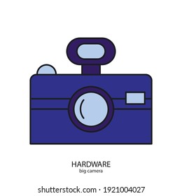 big camera vector type icon