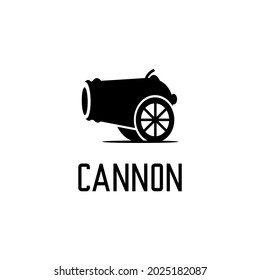 big cannon icon vector design with two wheels