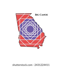 Big Canoe Map - World Map International vector template. Region silhouette vector illustration