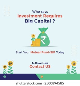 Big Capital, SIP, Finance, Investment Related Concept Design template. Social Media, Digital Marketing Post Designs