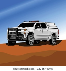 big car in the desert