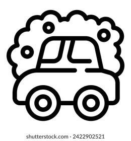 Big car fumes smoke icon outline vector. Emission city. Velocity breath