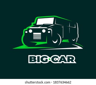 Big car logo off-road black background color