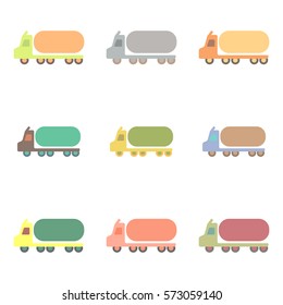 Big Car Vector illustration in flat style Tank trailer collection