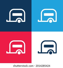 Big Caravan blue and red four color minimal icon set