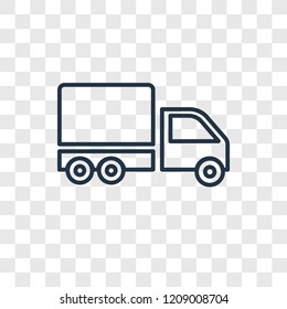 Big Cargo Truck concept vector linear icon isolated on transparent background, Big Cargo Truck concept transparency concept in outline style