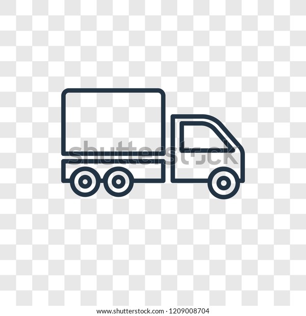Big Cargo Truck concept vector linear icon isolated\
on transparent background, Big Cargo Truck concept transparency\
concept in outline style
