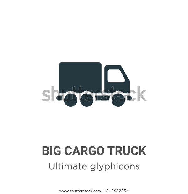 Big\
cargo truck glyph icon vector on white background. Flat vector big\
cargo truck icon symbol sign from modern ultimate glyphicons\
collection for mobile concept and web apps\
design.