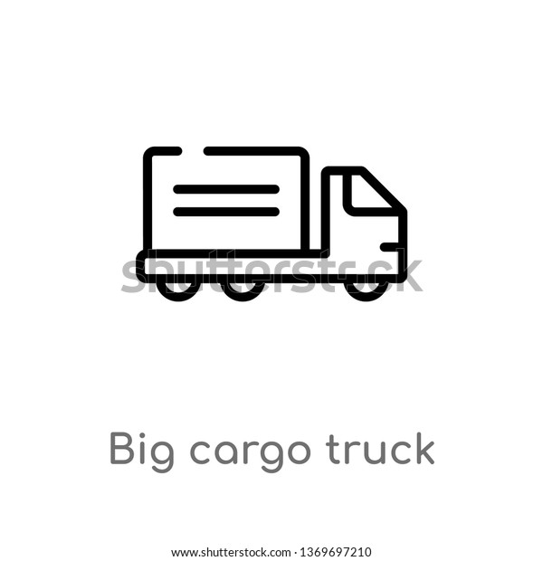 big cargo truck vector line icon.\
Simple element illustration. big cargo truck outline icon from\
ultimate glyphicons concept. Can be used for web and\
mobile