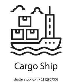
A big cargovessle loaded with packages displaying ship freight graphic 
