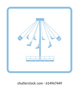 Big carousel icon. Blue frame design. Vector illustration.