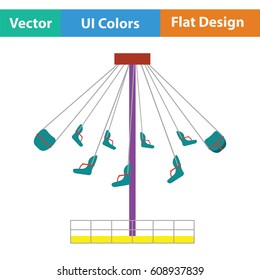 Big carousel icon. Flat design. Vector illustration.