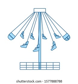 Großes Karusselsymbol. Einfach mit dem Design der blauen Füllung übereinstimmen. Vektorgrafik.