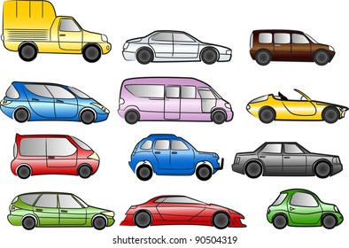 Big cars collection - vector