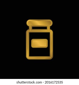 Gran estuche oro chapado en icono metálico o vector de logotipo