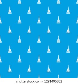 Big castle pattern vector seamless blue repeat for any use