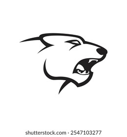 big cat head seen from the side logo vector