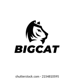 big cat head from the side logo vector