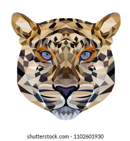 Big cat Jaguar polygonal portrait