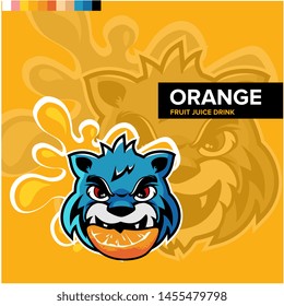 big cat orange fruit drink package
