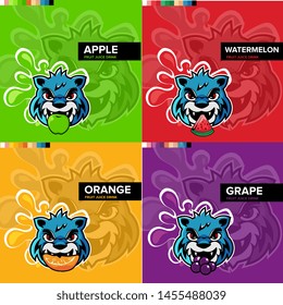 big cat set pack with four flavour of fruits