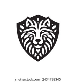 Big Cat Shield Vector Logo