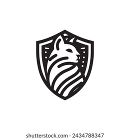 Big Cat Shield Vector Logo