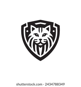 Big Cat Shield Vector Logo