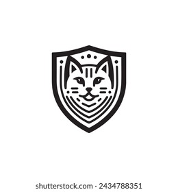 Big Cat Shield Vector Logo