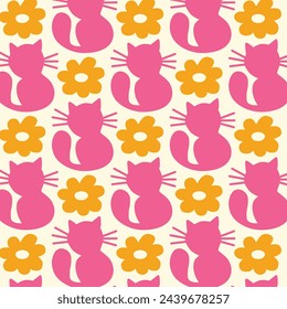 Big Cat Silhouette Designs in Fabric, Wallpaper and Home Decor