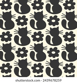 Big Cat Silhouette Designs in Fabric, Wallpaper and Home Decor