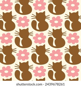 Big Cat Silhouette Designs in Fabric, Wallpaper and Home Decor