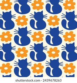 Big Cat Silhouette Designs in Fabric, Wallpaper and Home Decor