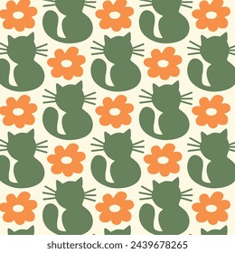 Big Cat Silhouette Designs in Fabric, Wallpaper and Home Decor