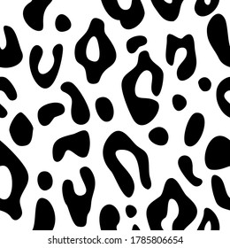 Big cat skin seamless pattern. Predator's fur spots.