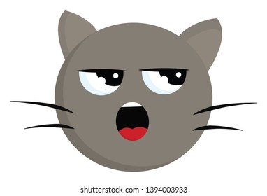 A big cat which is loudly screaming with an angry face vector color drawing or illustration