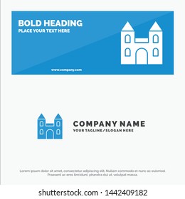 Big, Cathedral, Church, Cross SOlid Icon Website Banner and Business Logo Template