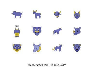 Colección de Vector de grandes gatos y depredadores