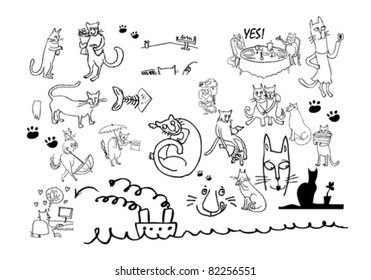 big cat's s life set (vector)