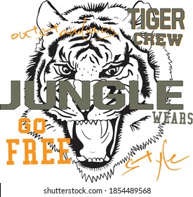 Big cats themed vector label and print design.