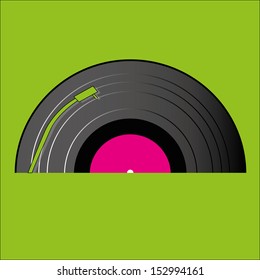 big cd player on green background