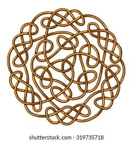 Big celtic knot, round knotted ornament, vector illustration