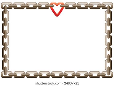 The big chain frame  with the heart