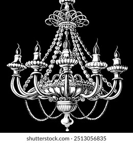 big chandelier multiple vector art