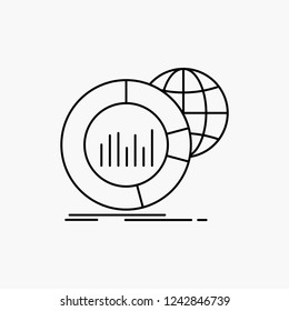 Big, chart, data, world, infographic Line Icon. Vector isolated illustration