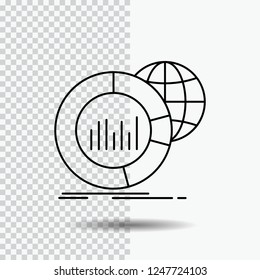Big, chart, data, world, infographic Line Icon on Transparent Background. Black Icon Vector Illustration